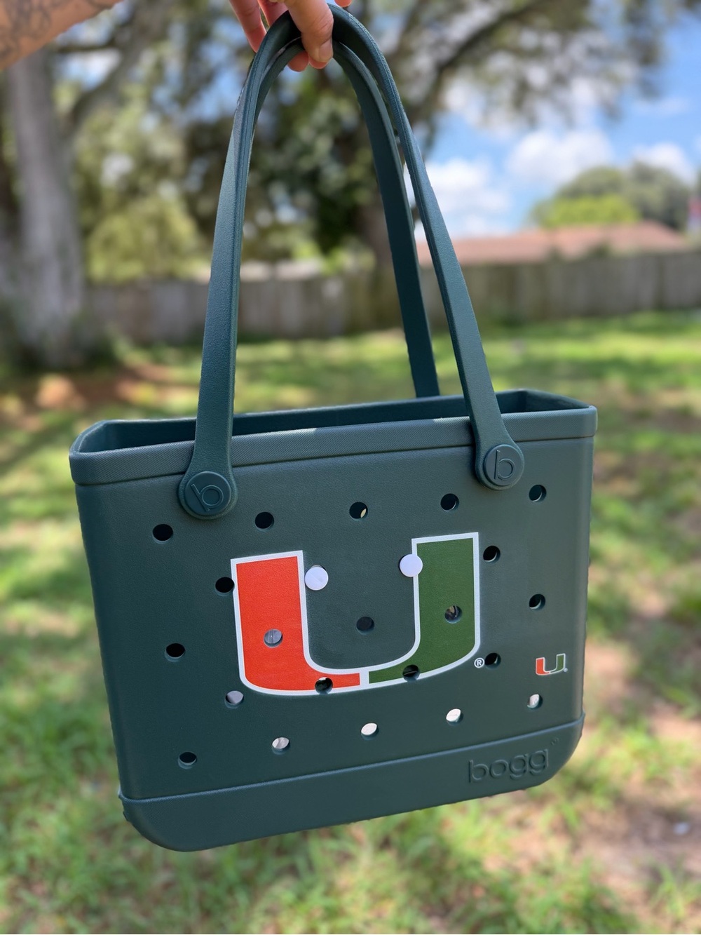 Baby bogg bag Miami Hurricanes Green Collegiate Tote